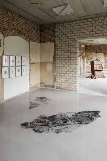 Nicole Schuck, Schiefergrau, Graphit auf Beton   Slate-Grey, graphite on concrete (2013) © Phillip Obkircher Kopie